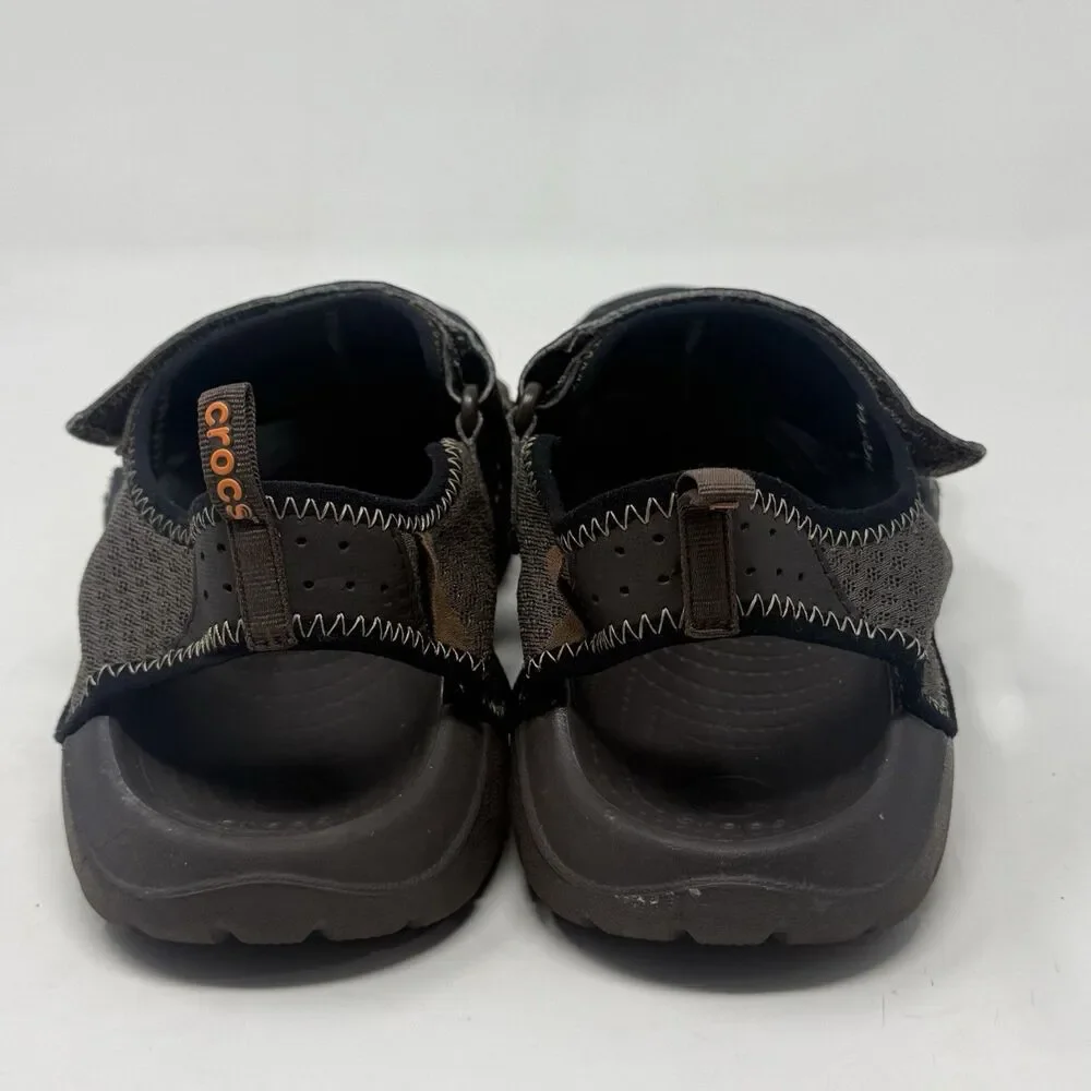 Crocs Swiftwater Mesh Deck Sandals Shoes Mens 10 Brown Fisherman Water Comfort